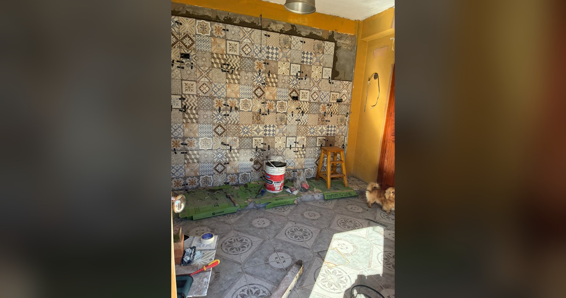 Avance de obra en colocación de cerámicos