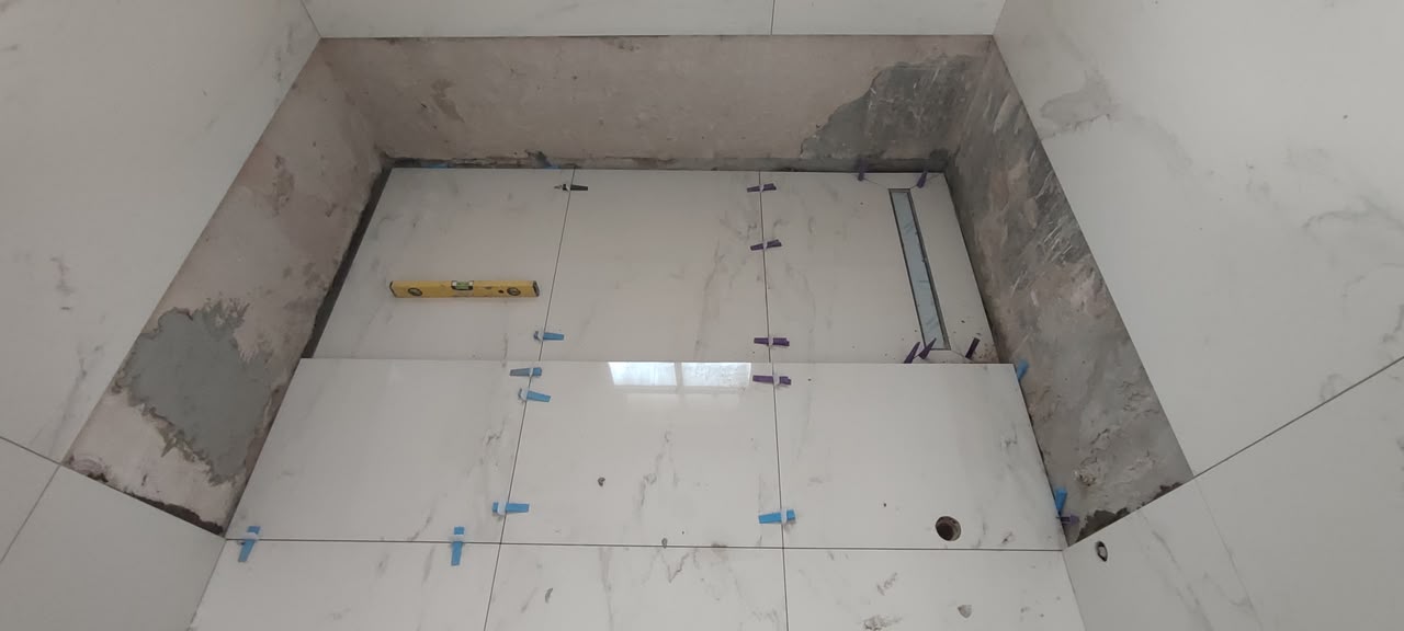 Colocación de porcelanato símil mármol